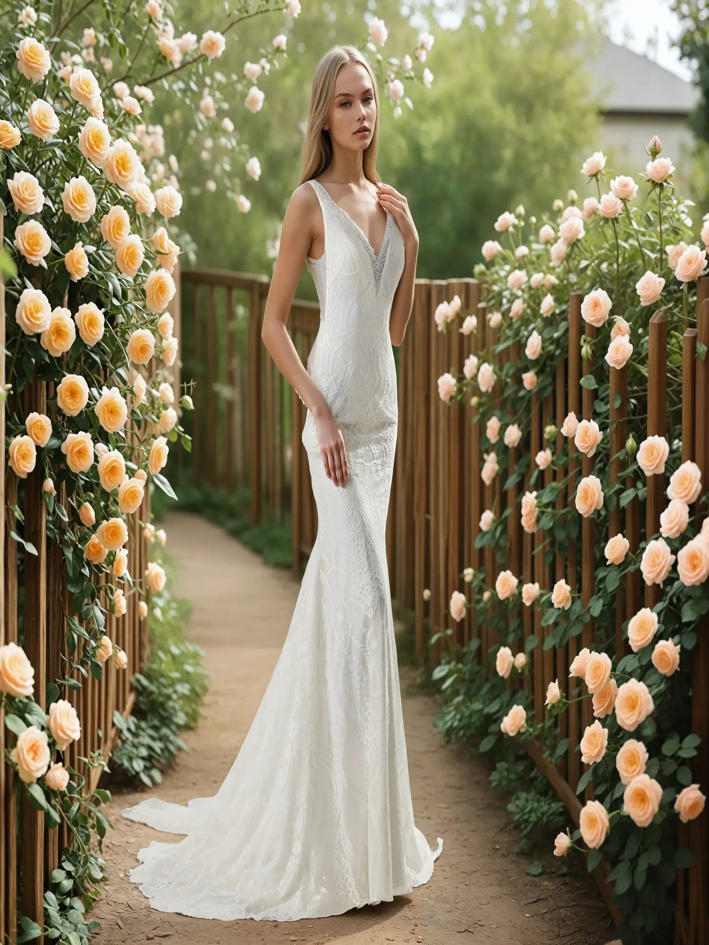 Marisse Scoop Neck Mermaid Gown