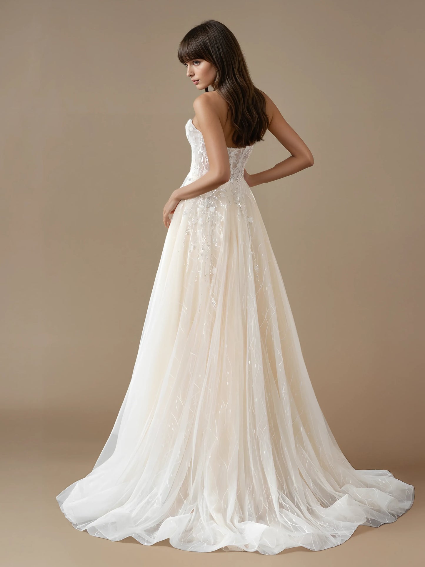 Averelle Watteau Lace Gown