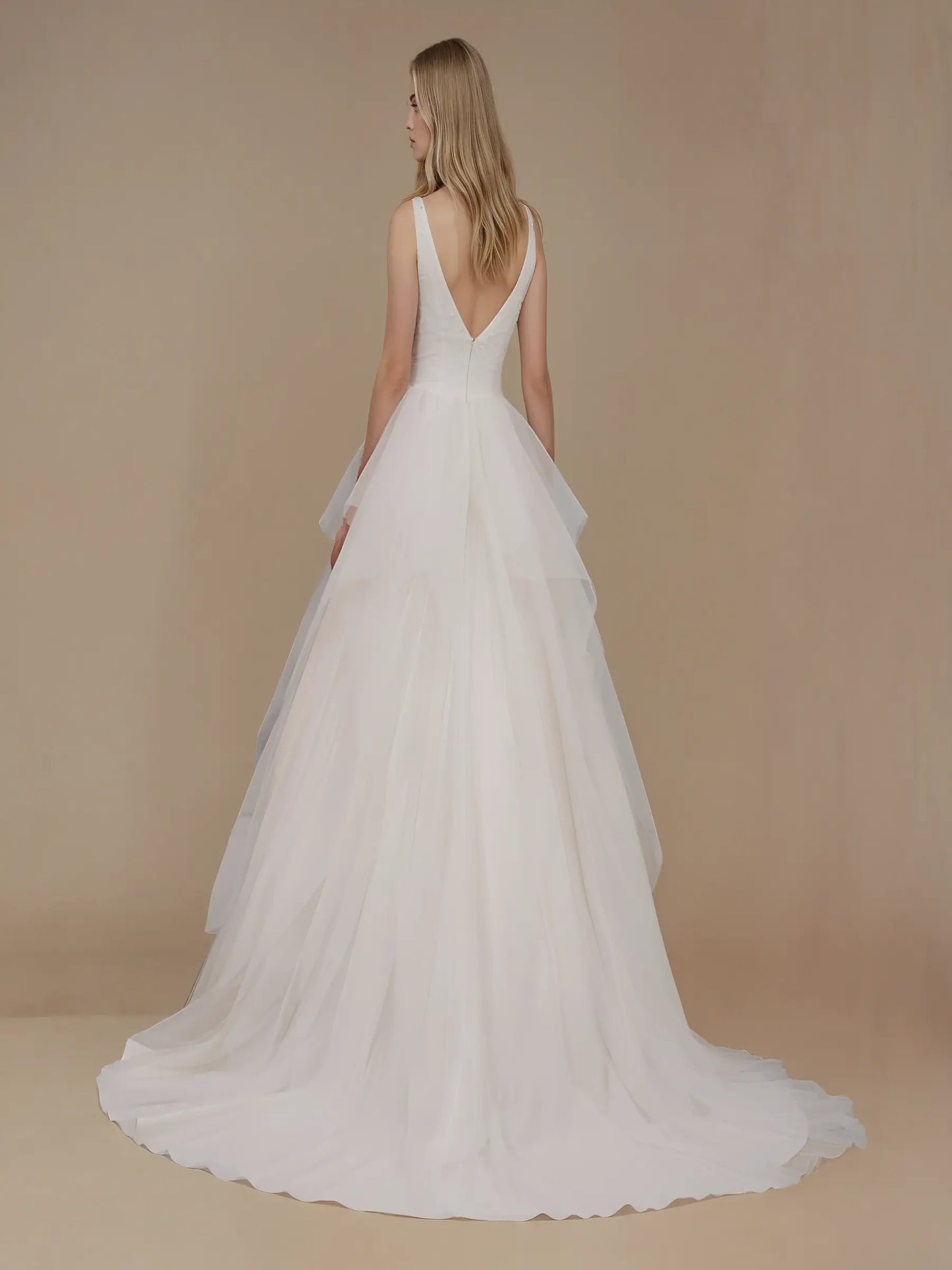 Beaded Crepe Sheath Bridal Gown