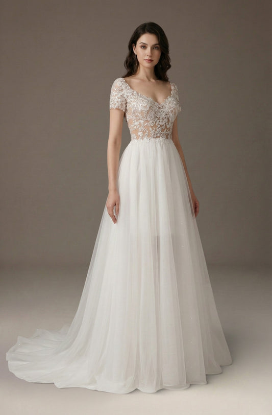 Célina Watteau Lace Gown