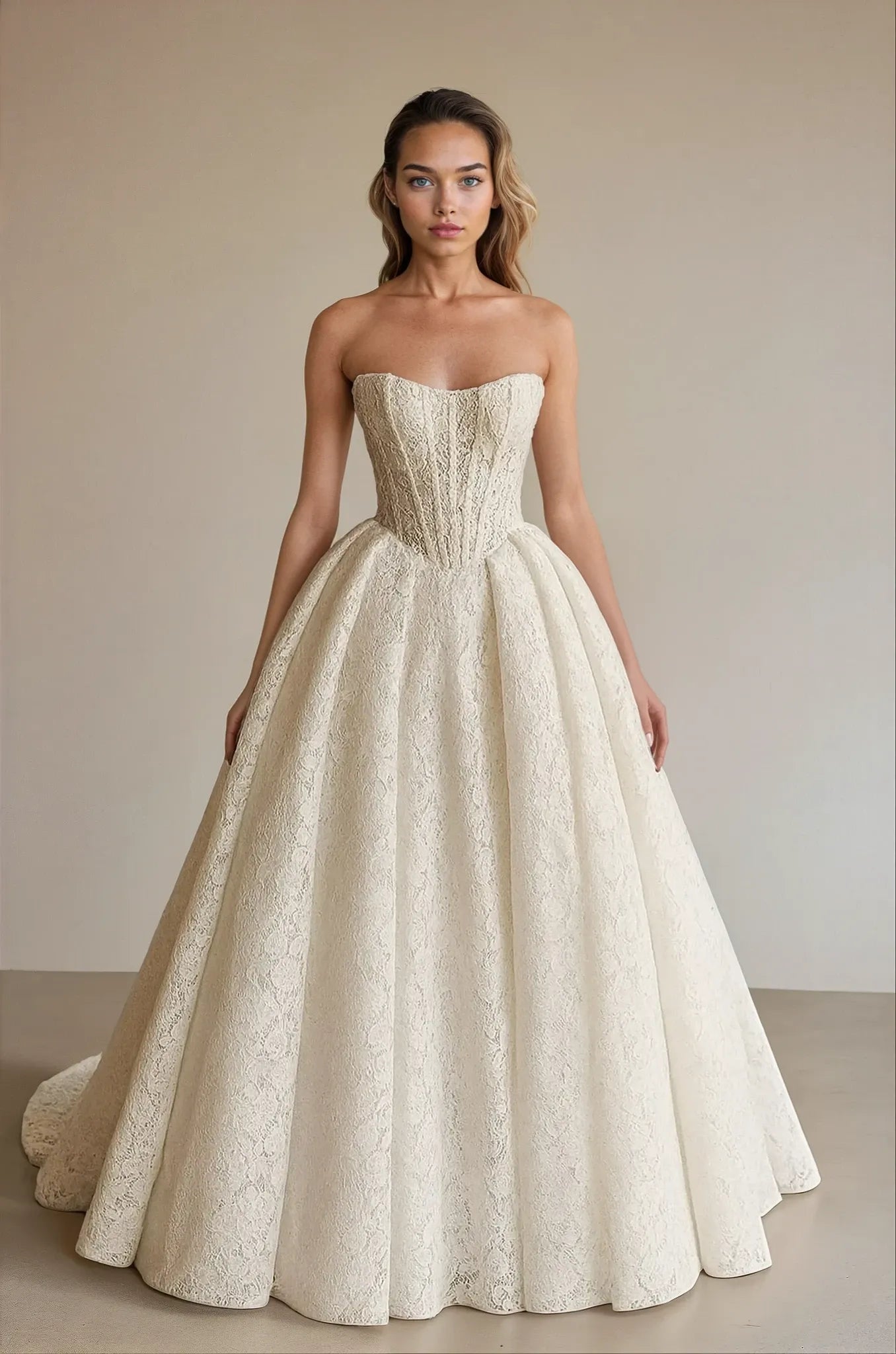 Regal Lace Corset Ball Gown