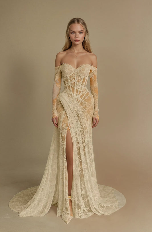 Serenity Lace Evening Gown