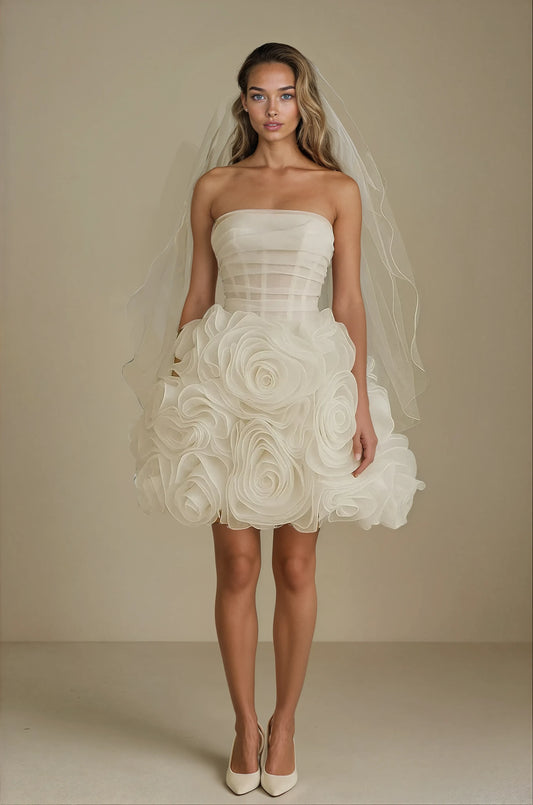 Rosette Bloom Mini Dress