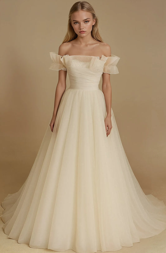 Aurora Off-Shoulder A-Line Gown