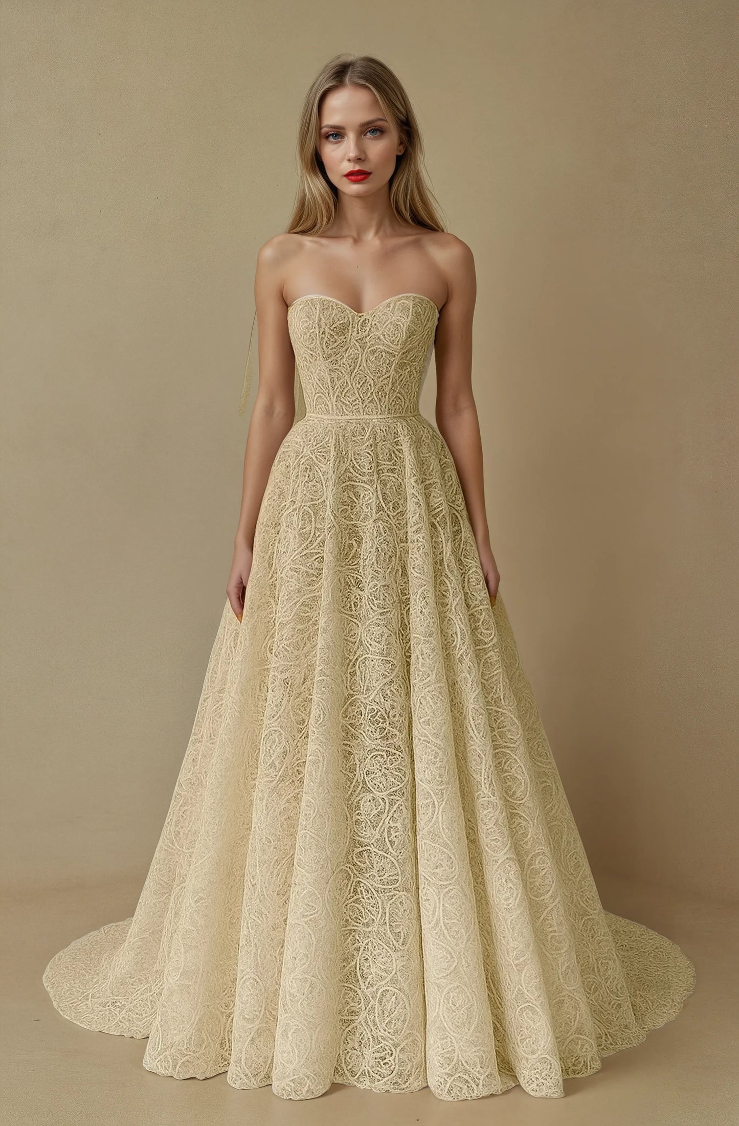 Celestia Lace A-Line Gown