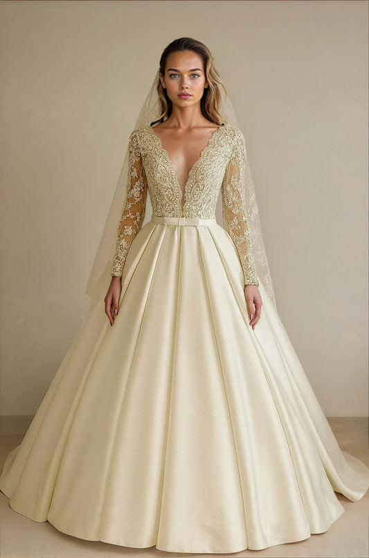 Elysian Lace & Mikado Ball Gown