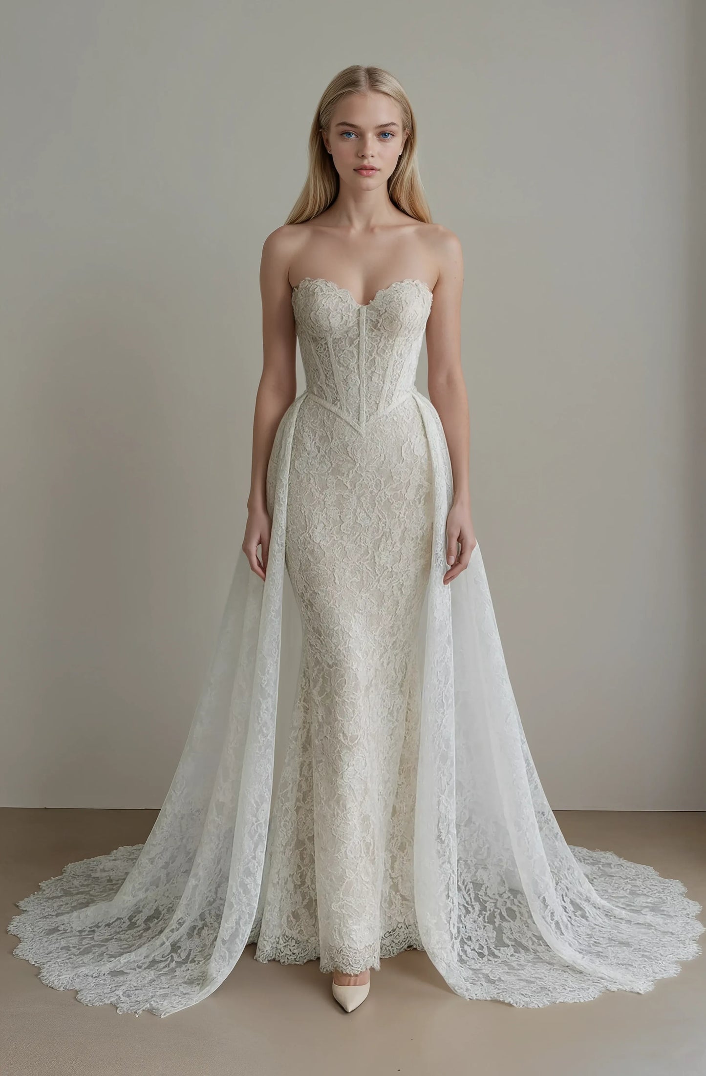 Regal Grace Lace Sheath Gown