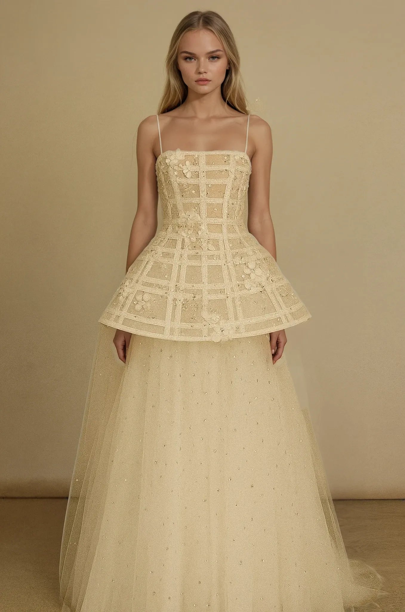 Luxe Geometric Lace Gown