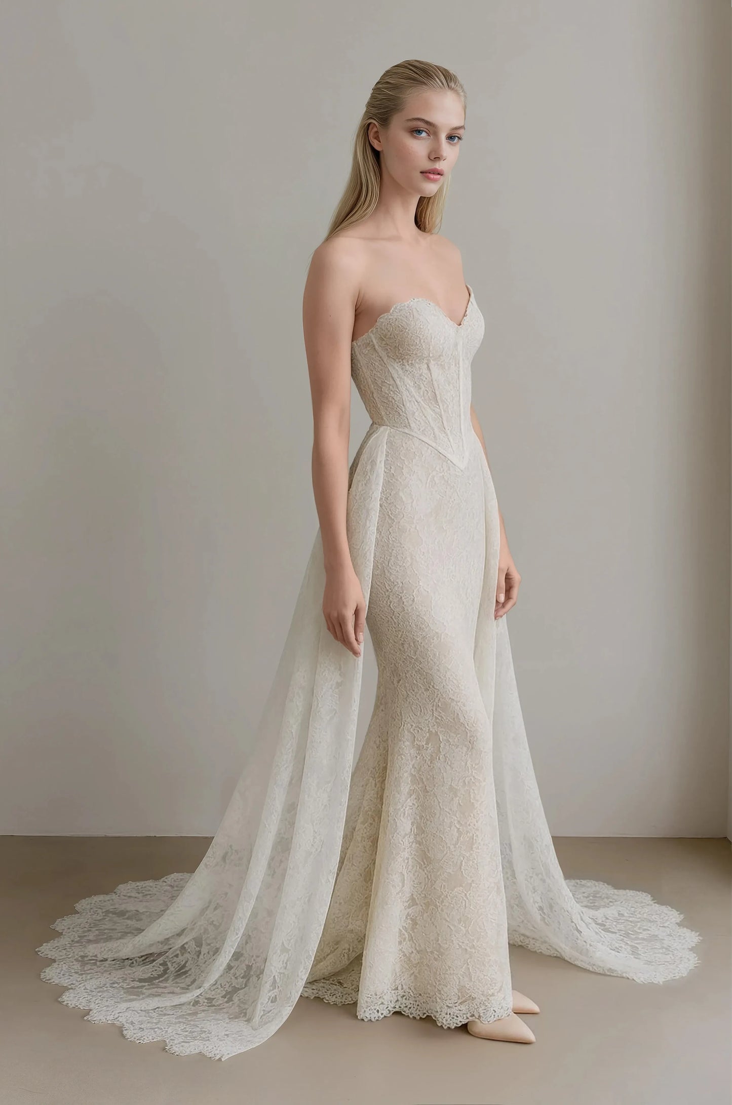 Regal Grace Lace Sheath Gown