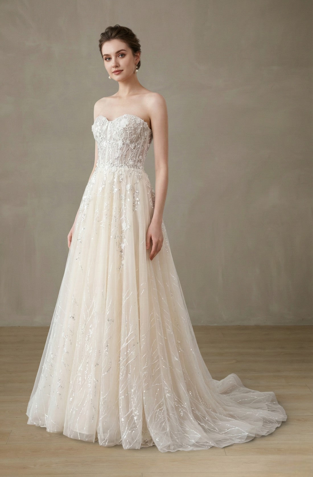 Averelle Watteau Lace Gown