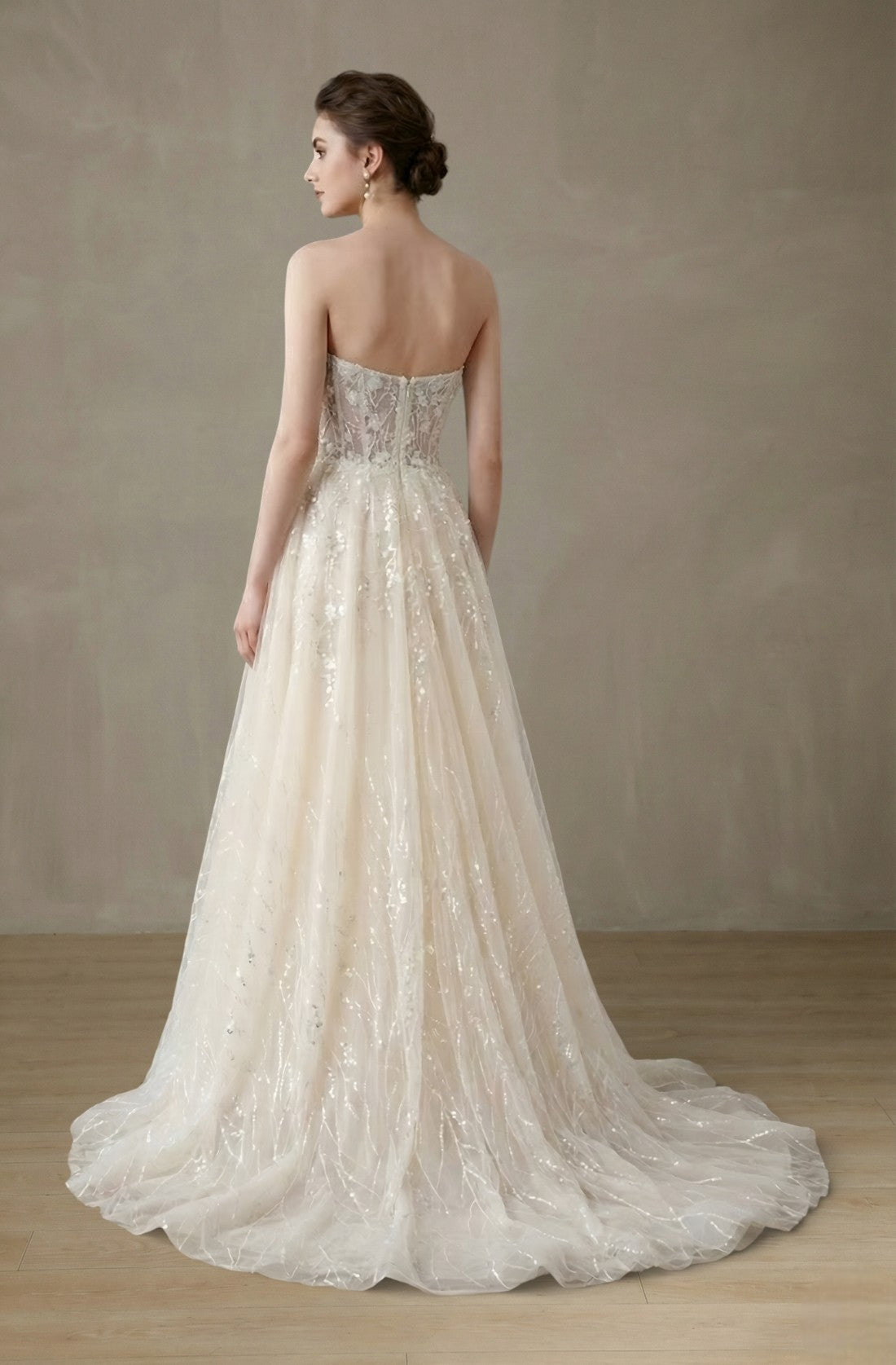 Averelle Watteau Lace Gown