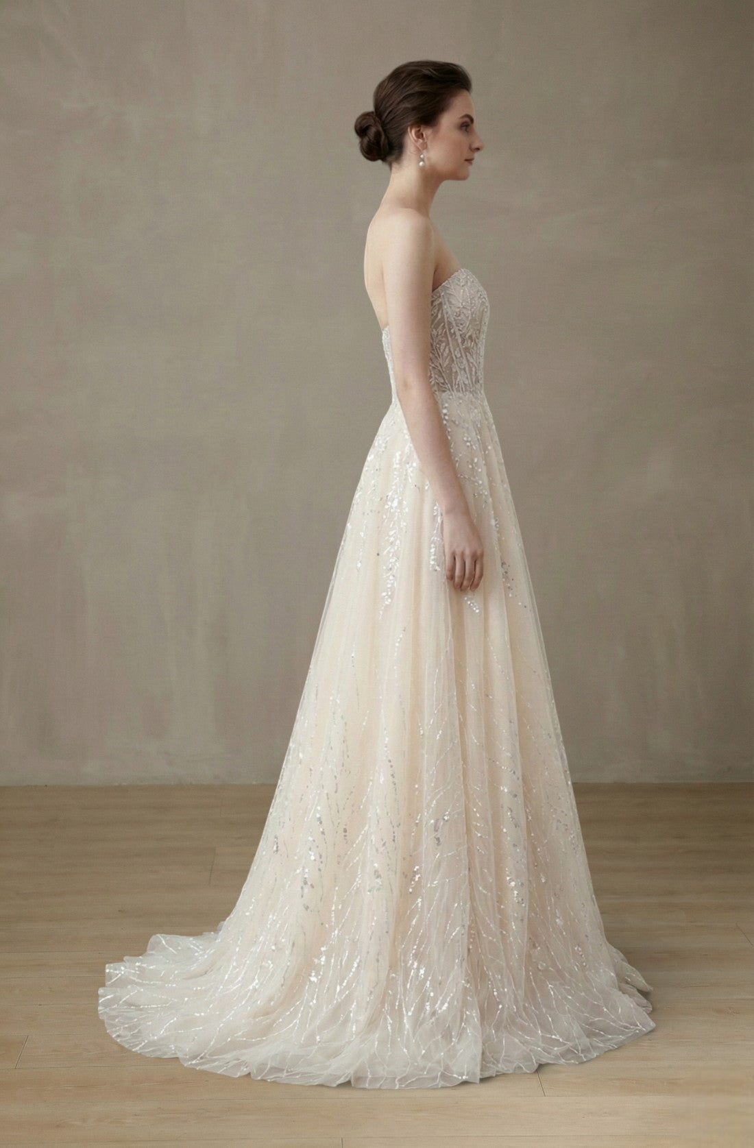 Averelle Watteau Lace Gown
