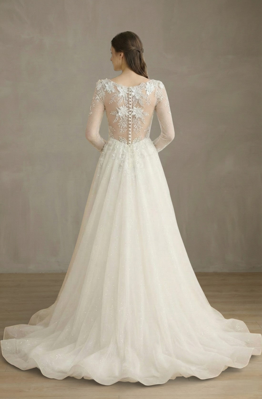 Aloura Deep V Lace Gown