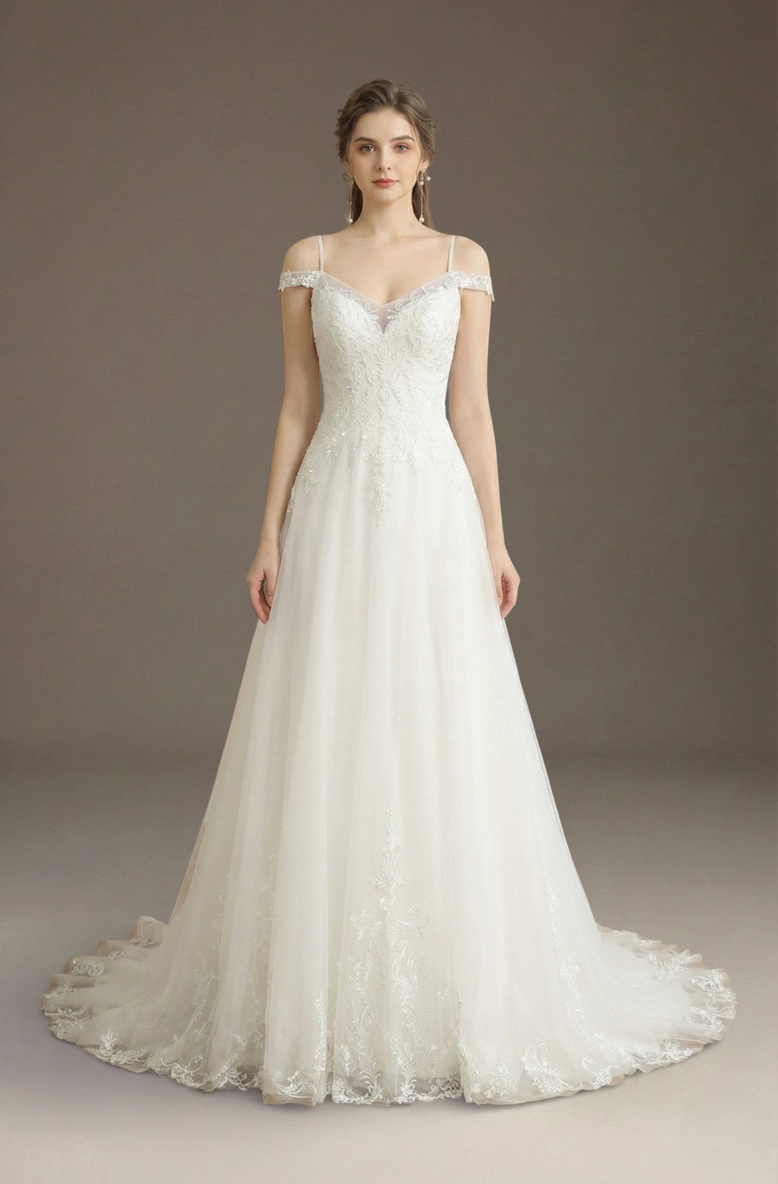 Melisande Cold-Shoulder Gown