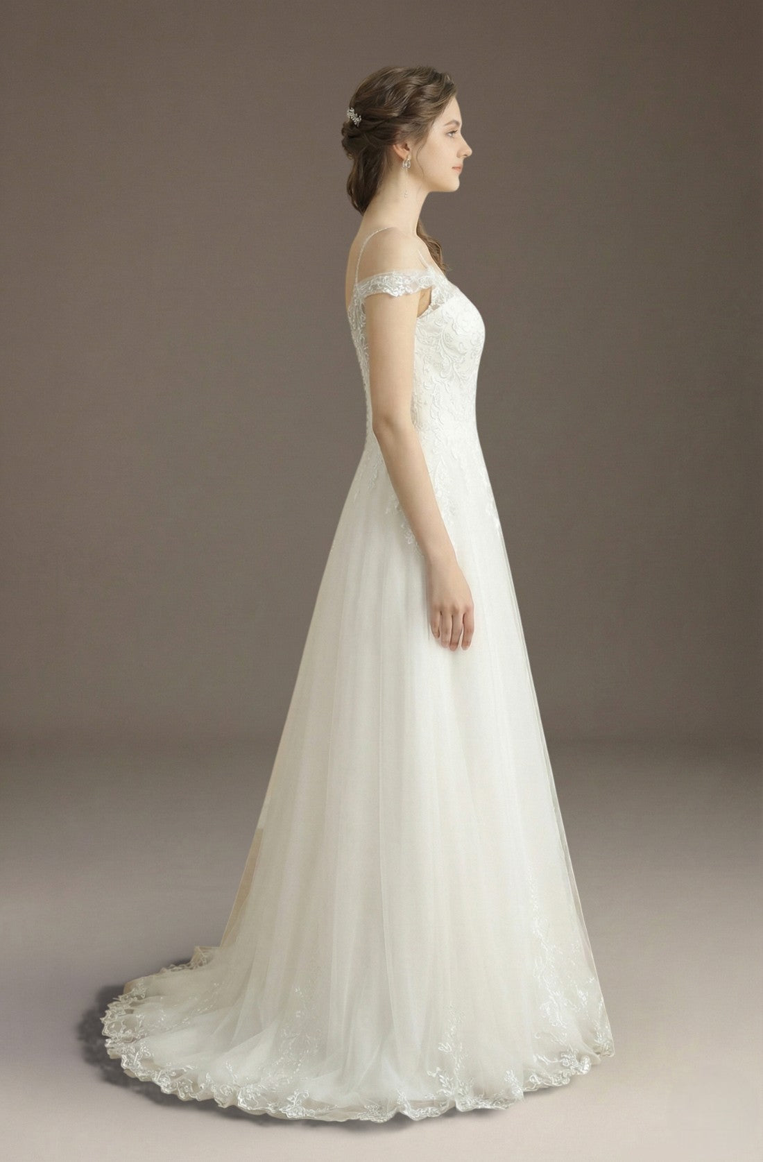 Melisande Cold-Shoulder Gown