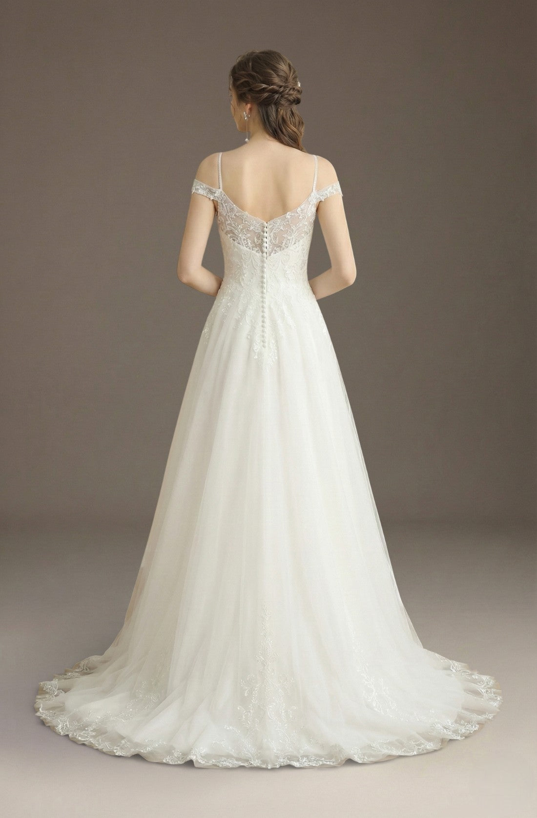 Melisande Cold-Shoulder Gown