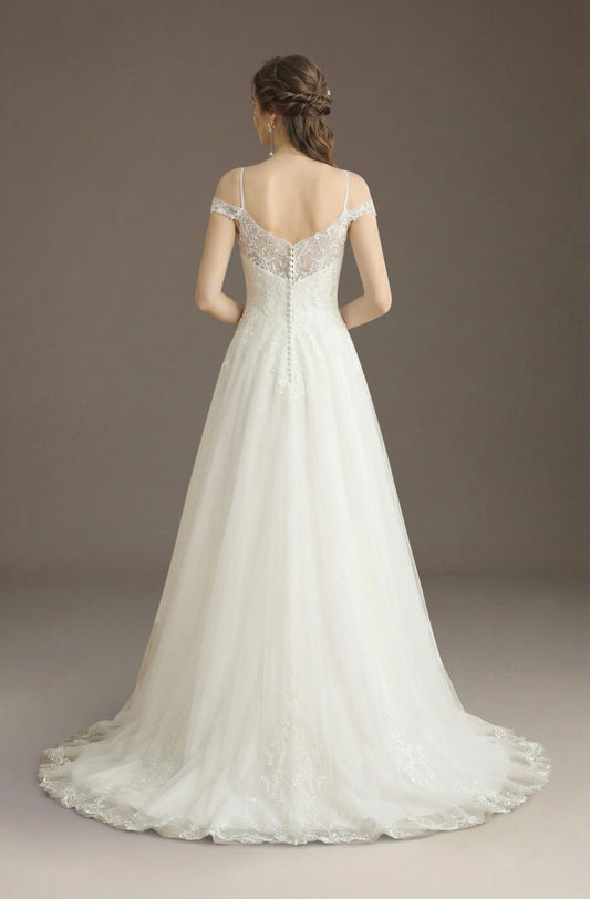 Melisande Cold-Shoulder Gown