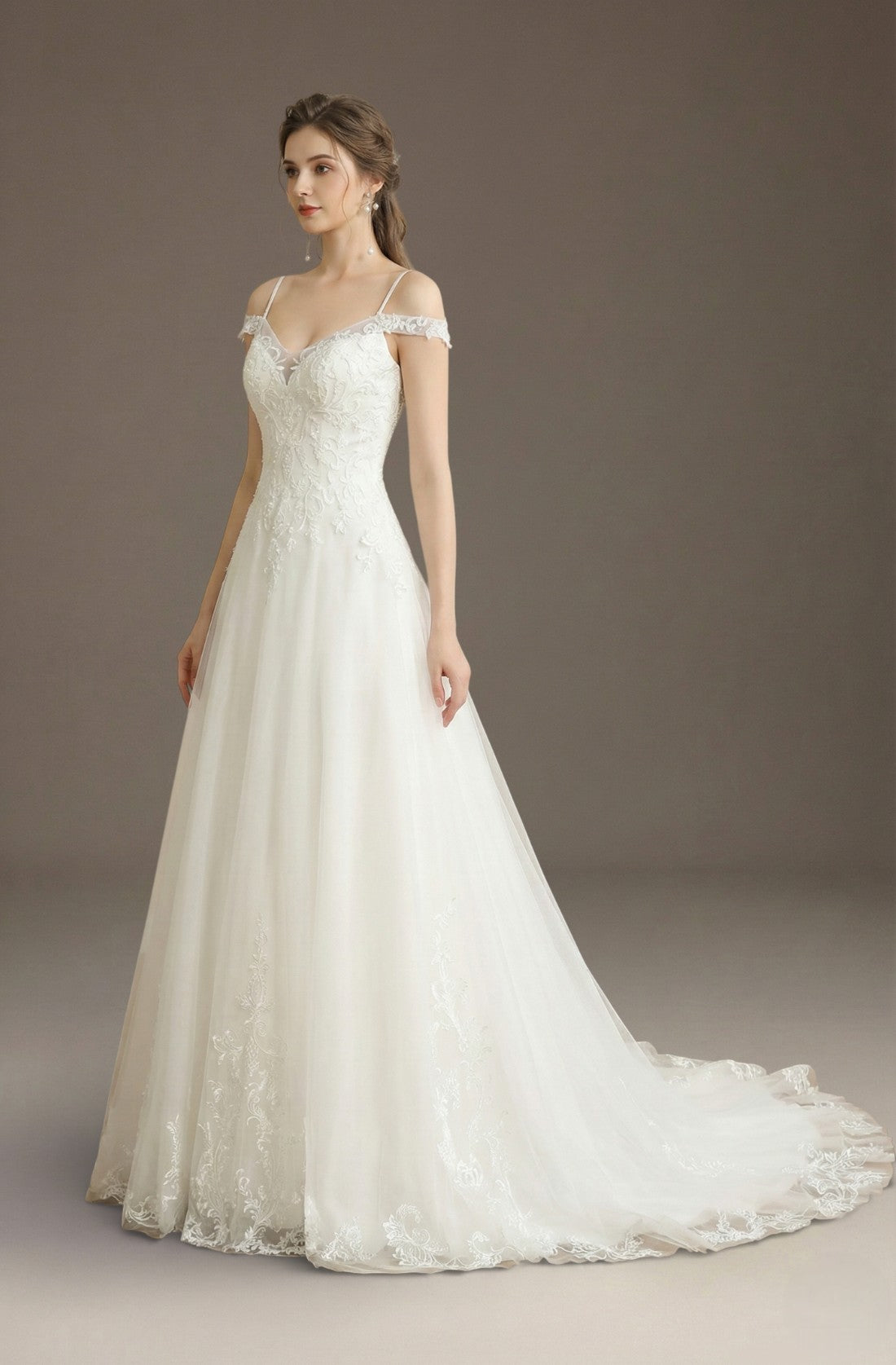 Melisande Cold-Shoulder Gown