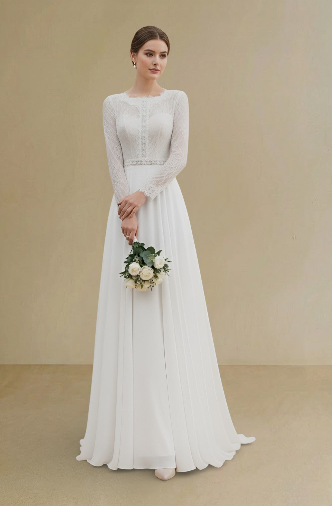 Lace Serenity Long Sleeve Gown