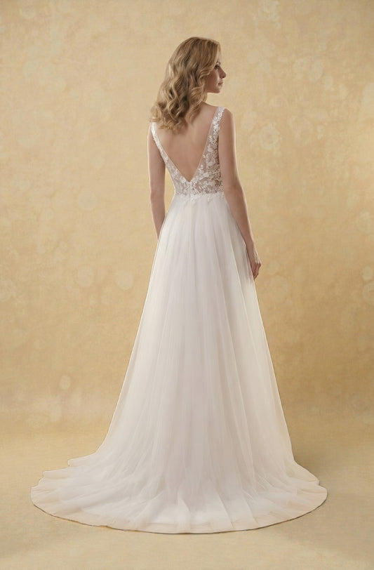 Valencia V-Back Lace Gown