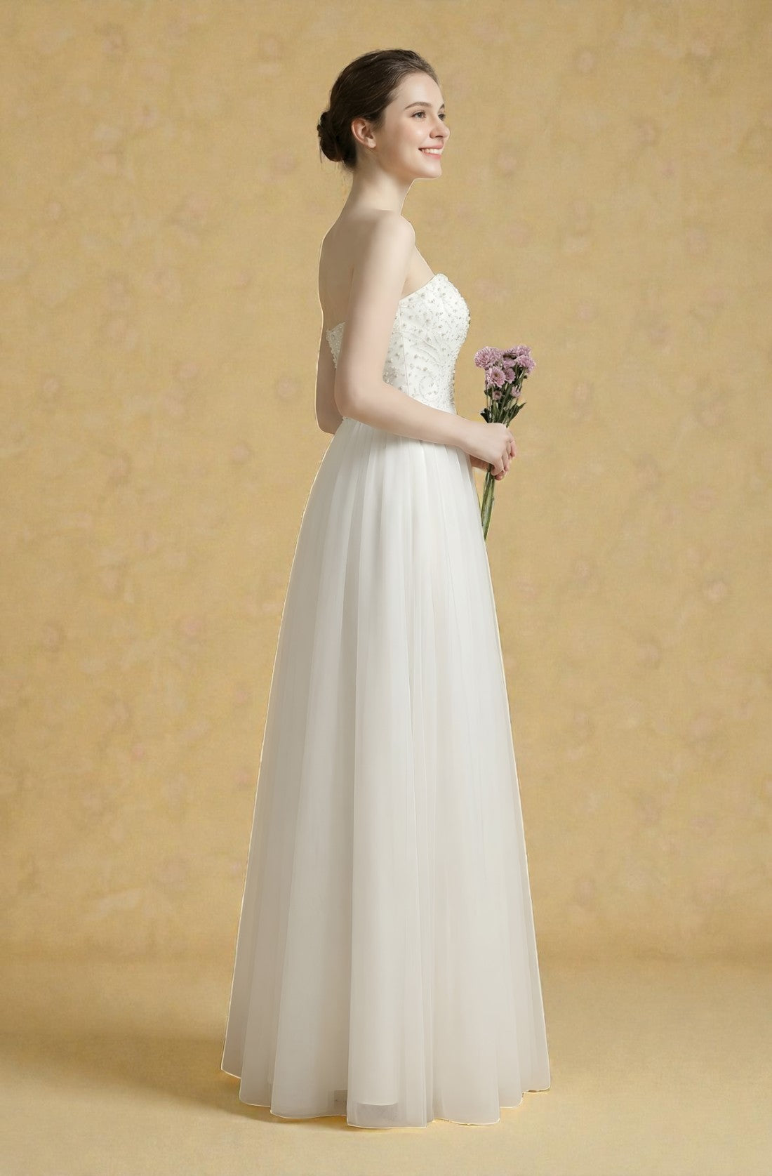 Sweetheart Tulle Wedding Gown with Royal Train