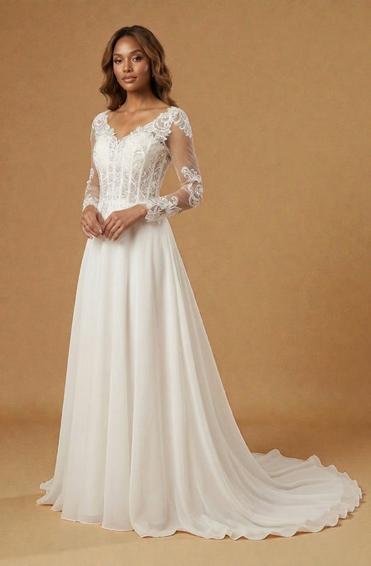 Vintage Lace A-Line Gown