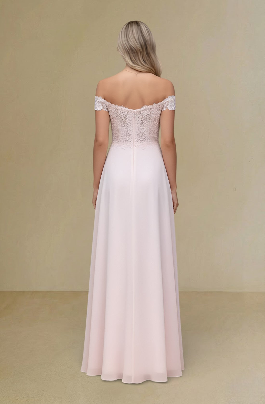 Strapless Floral Embroidered Evening Dress