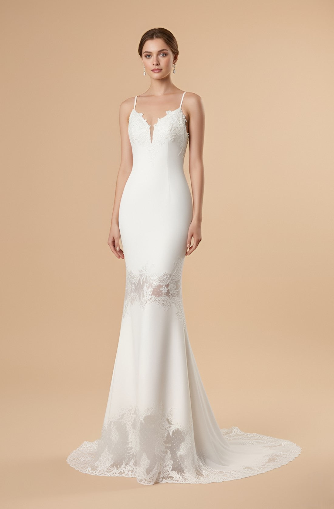 Celina Beaded Lace A-Line Gown