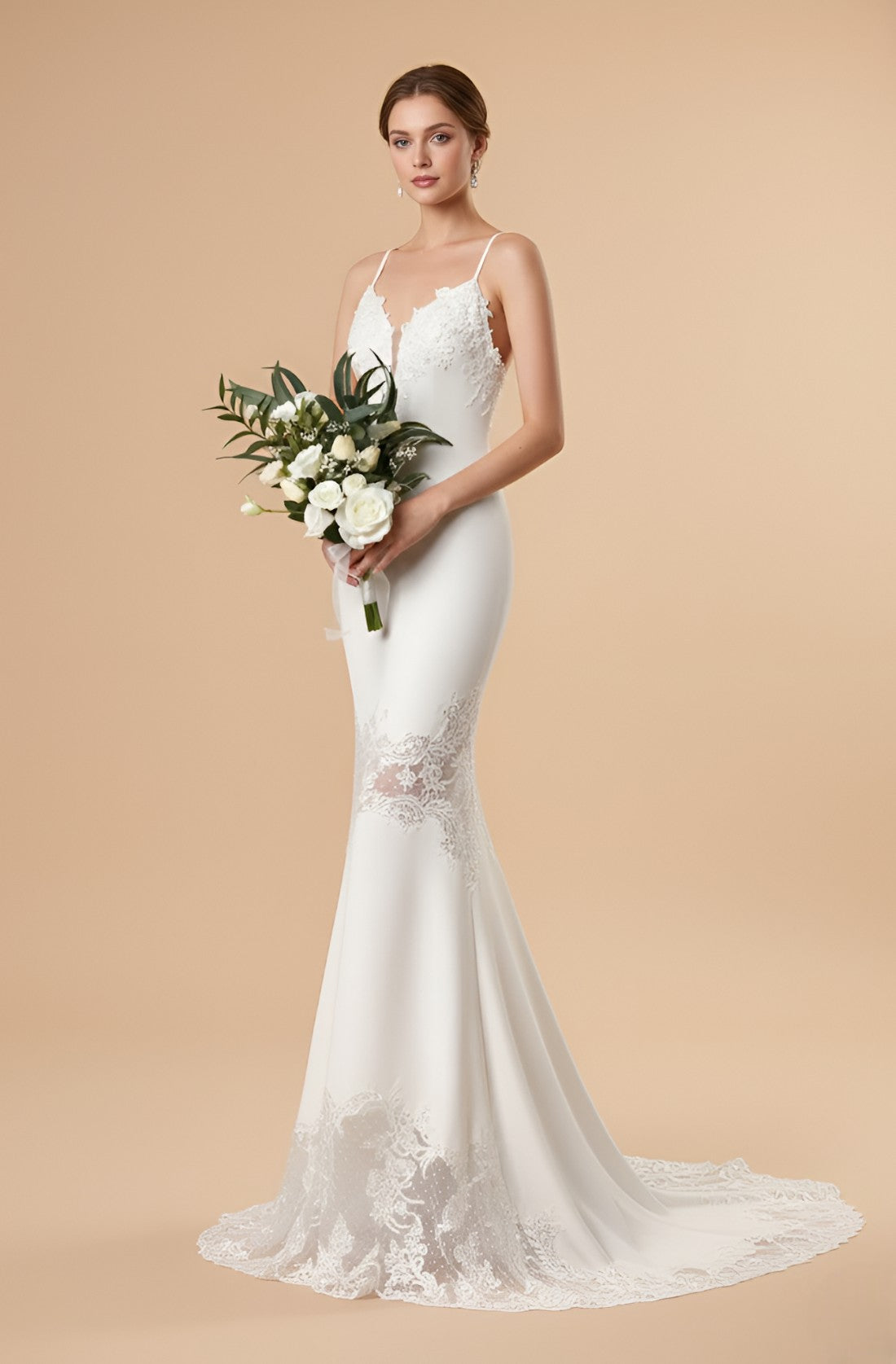Celina Beaded Lace A-Line Gown