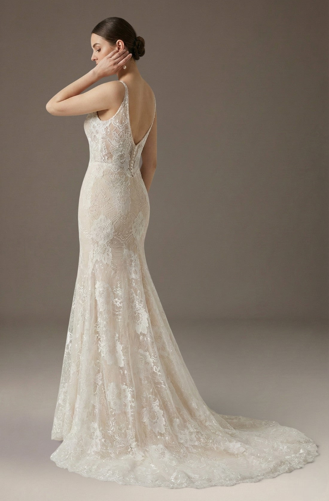 Novara Beaded Lace Mermaid Gown