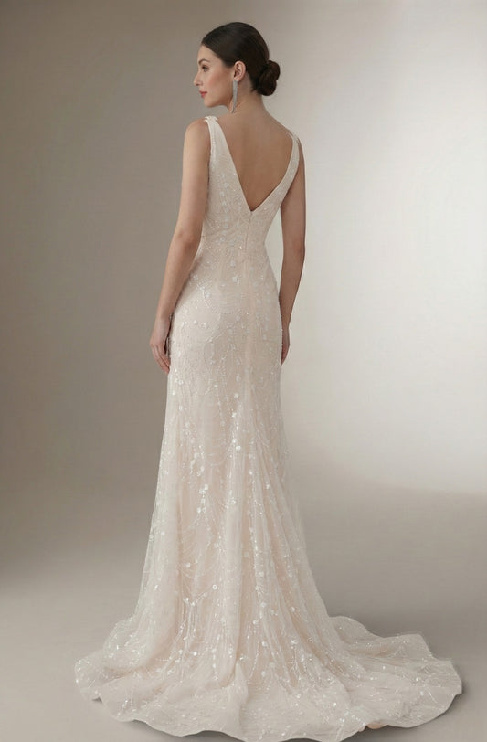 Celeste Illusion Mermaid Gown