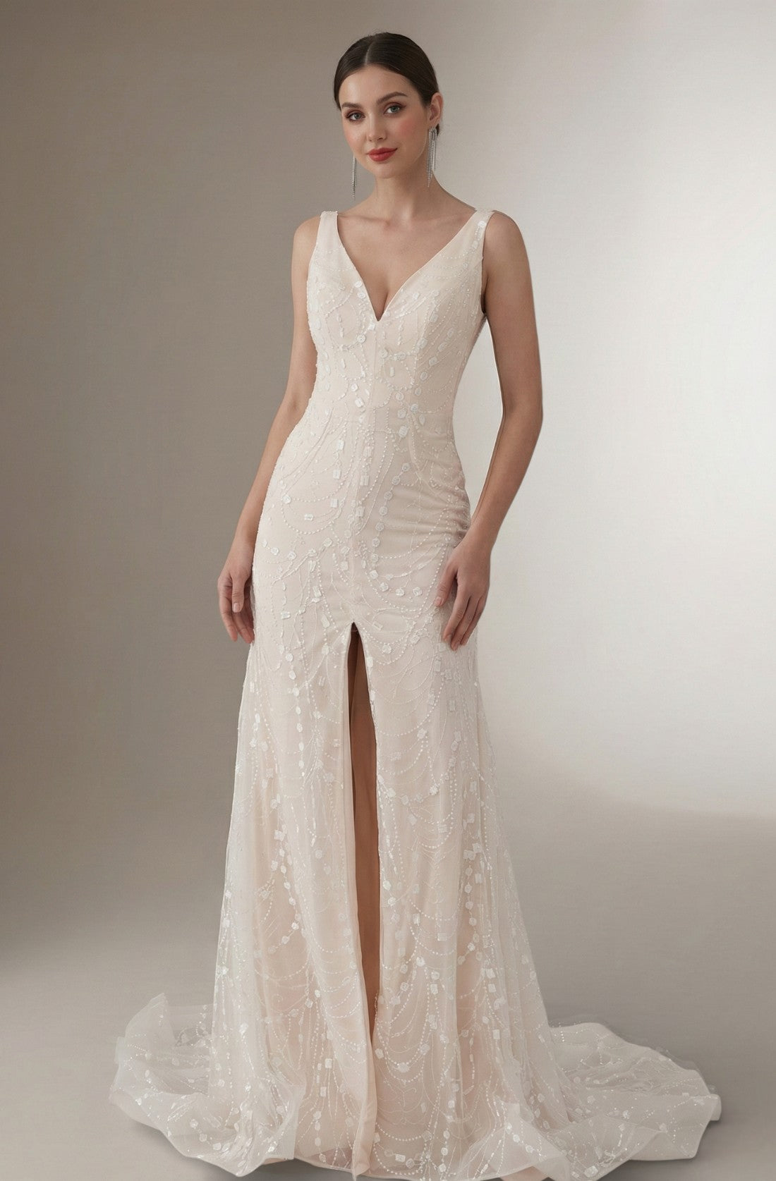 Celeste Illusion Mermaid Gown