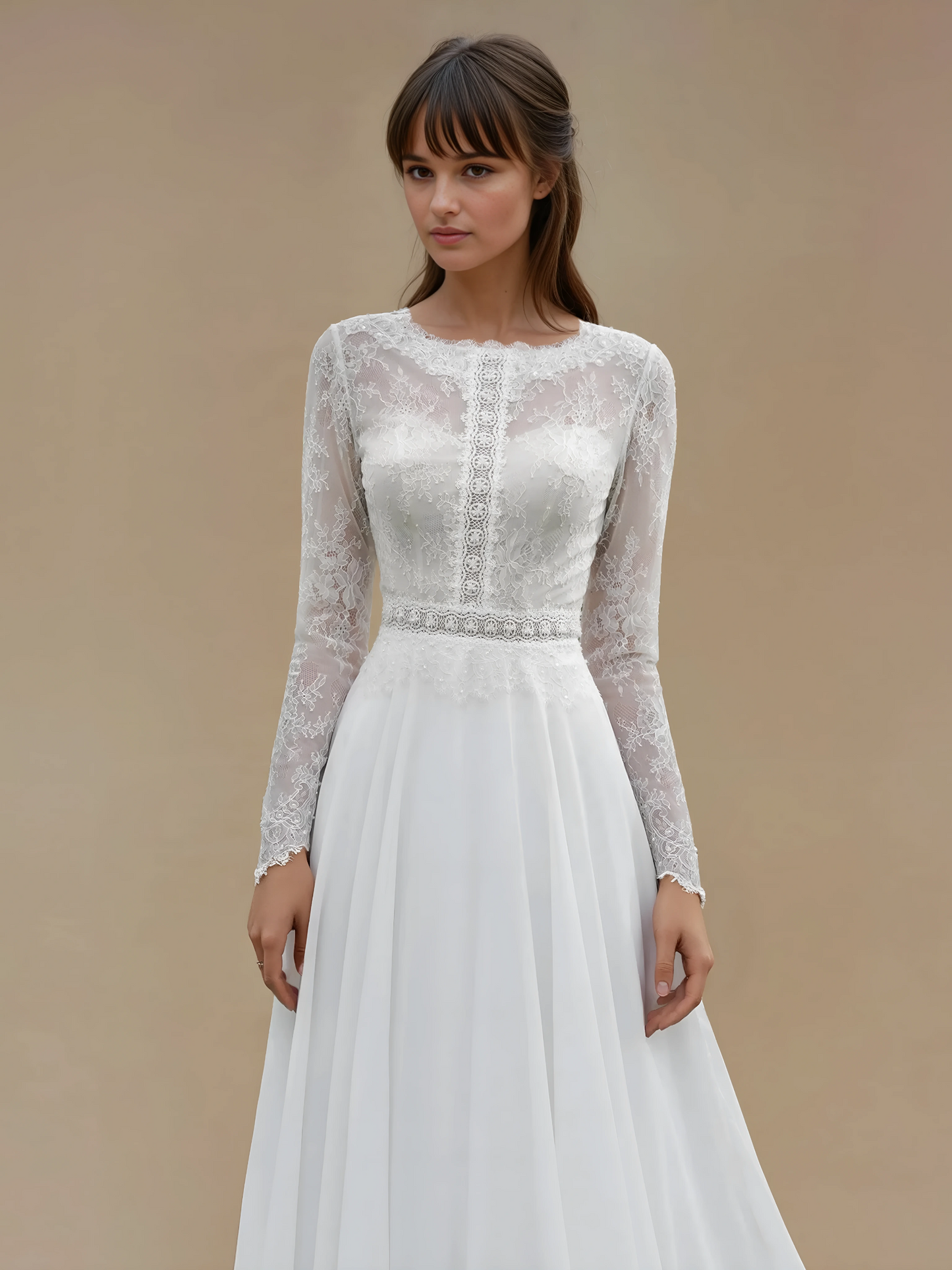 Lace Serenity Long Sleeve Gown
