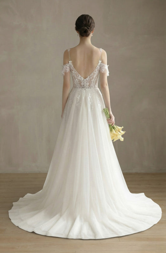 Isolde Empire Lace Gown