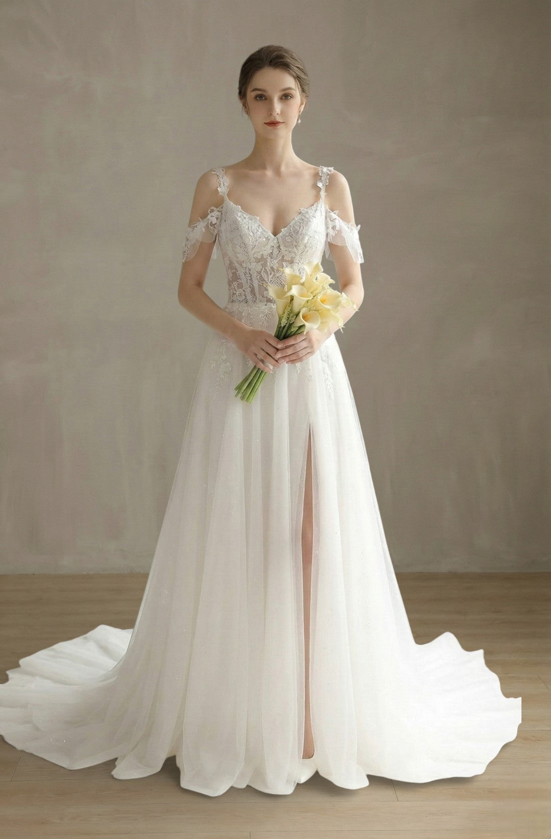 Isolde Empire Lace Gown