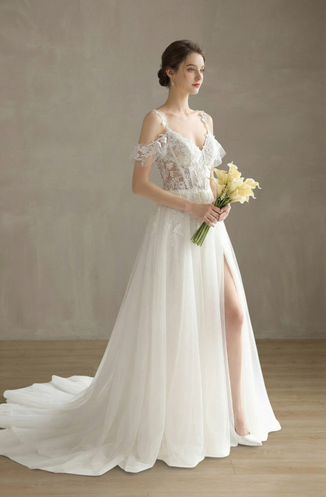 Isolde Empire Lace Gown