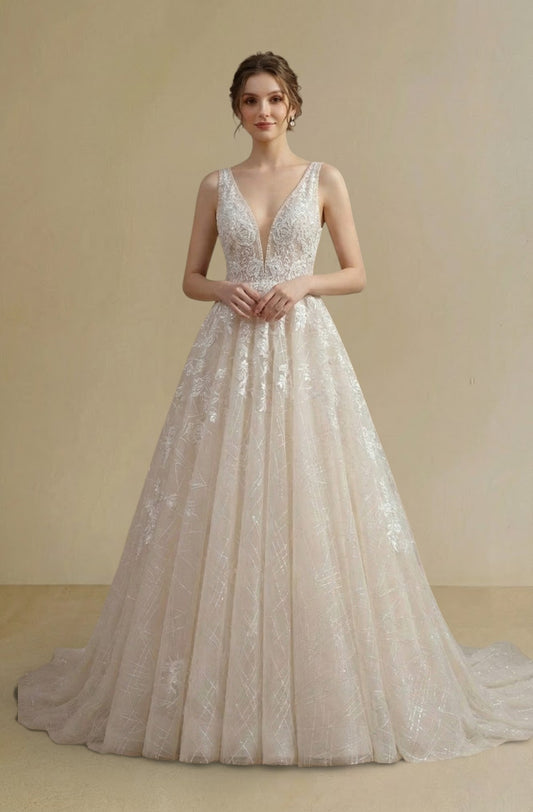 Serene Bloom A-Line Gown