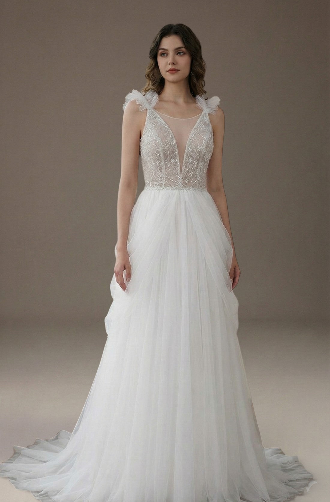 Ismena Puff Sleeve Lace Gown