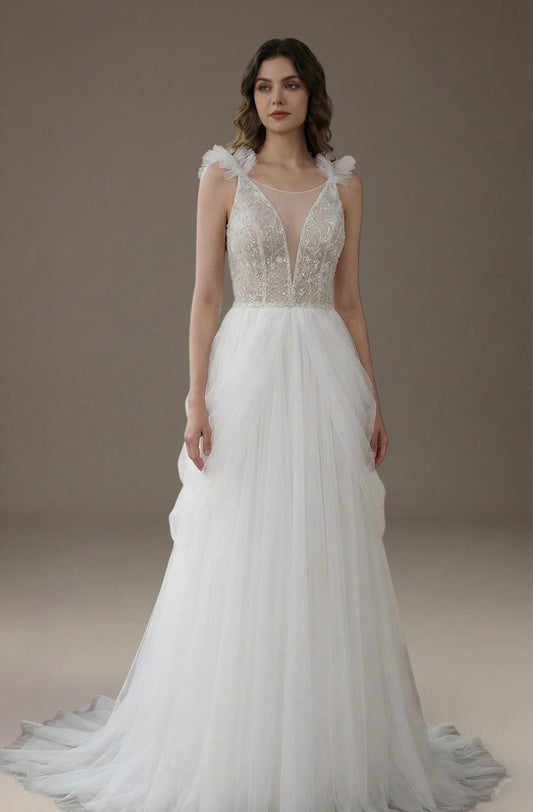 Ismena Puff Sleeve Lace Gown