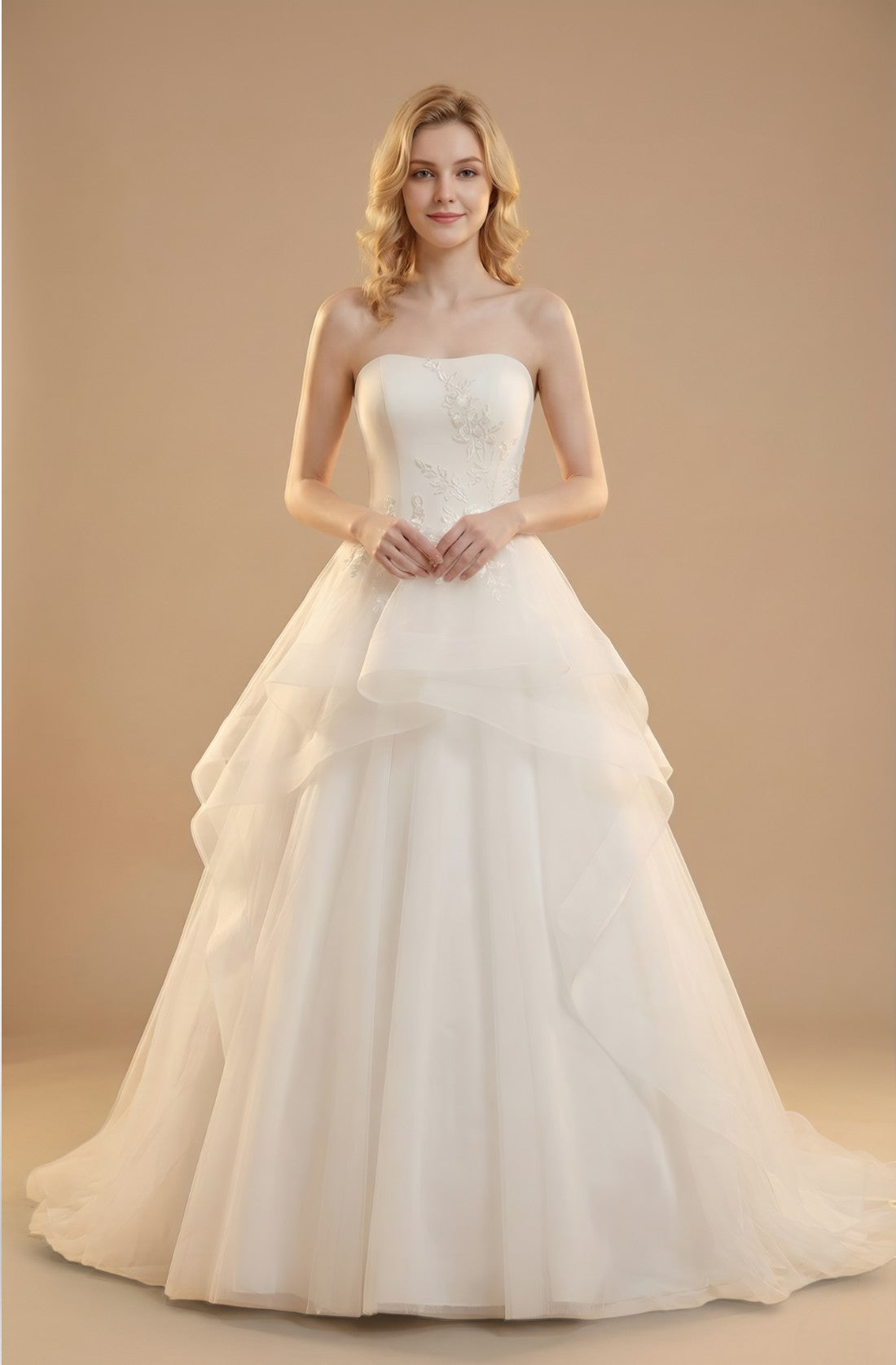 Alair Flare Sleeve Tulle Gown