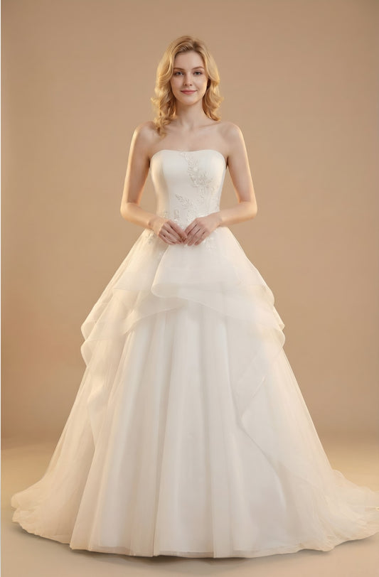 Alair Flare Sleeve Tulle Gown