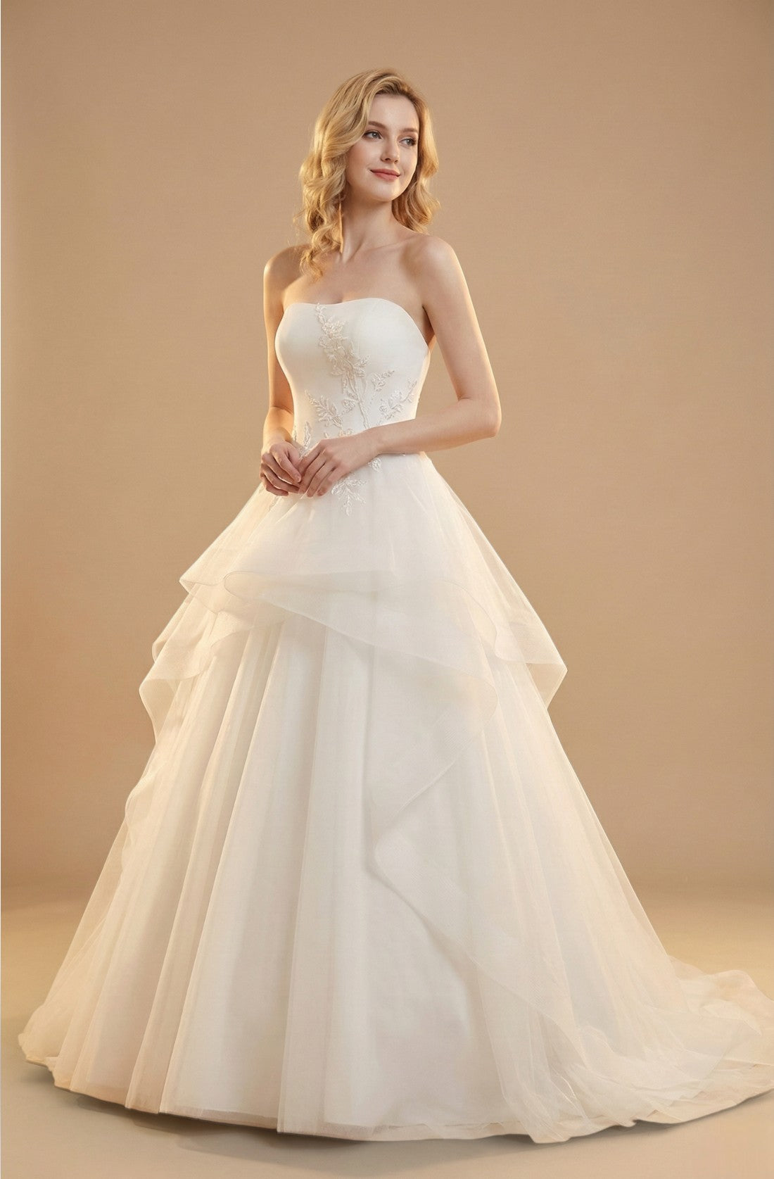 Alair Flare Sleeve Tulle Gown