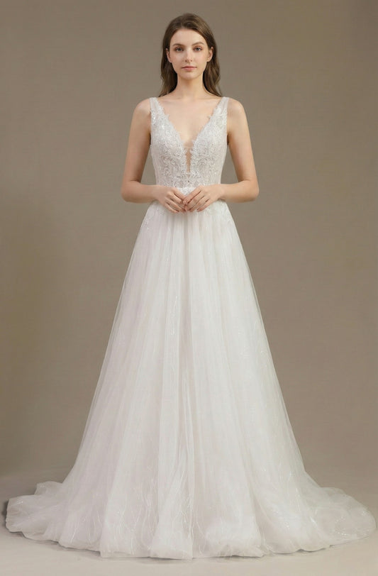 Valessa Watteau Lace Gown