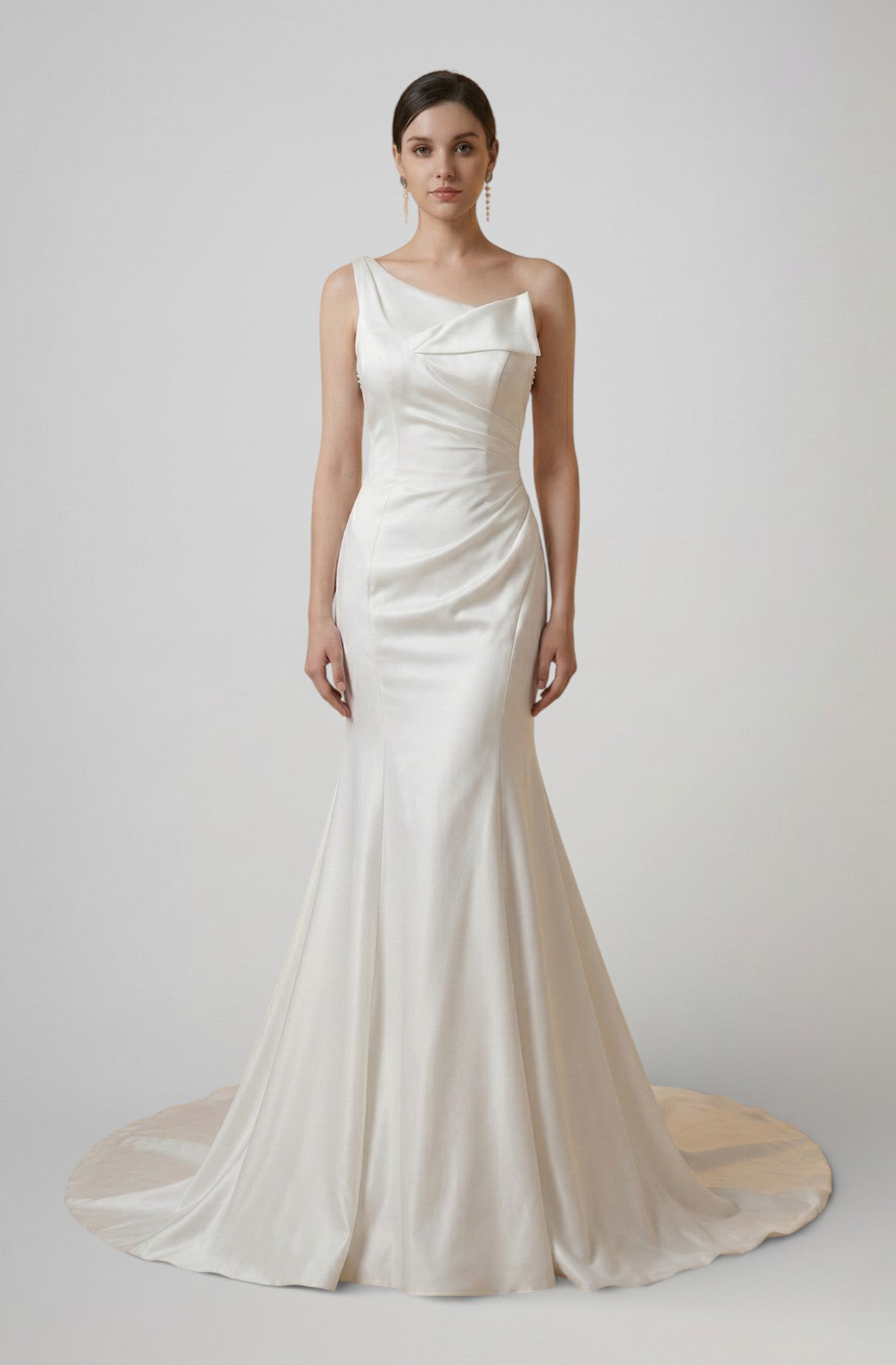 Elara Asymmetric Satin Gown