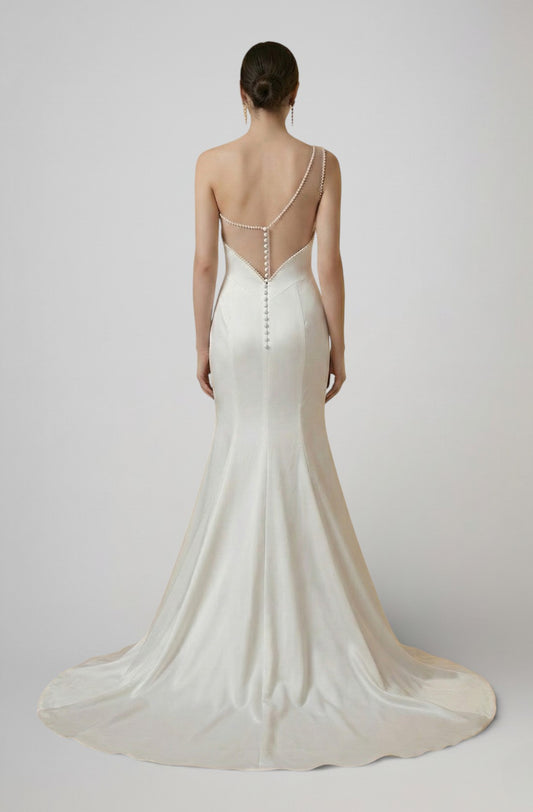 Elara Asymmetric Satin Gown