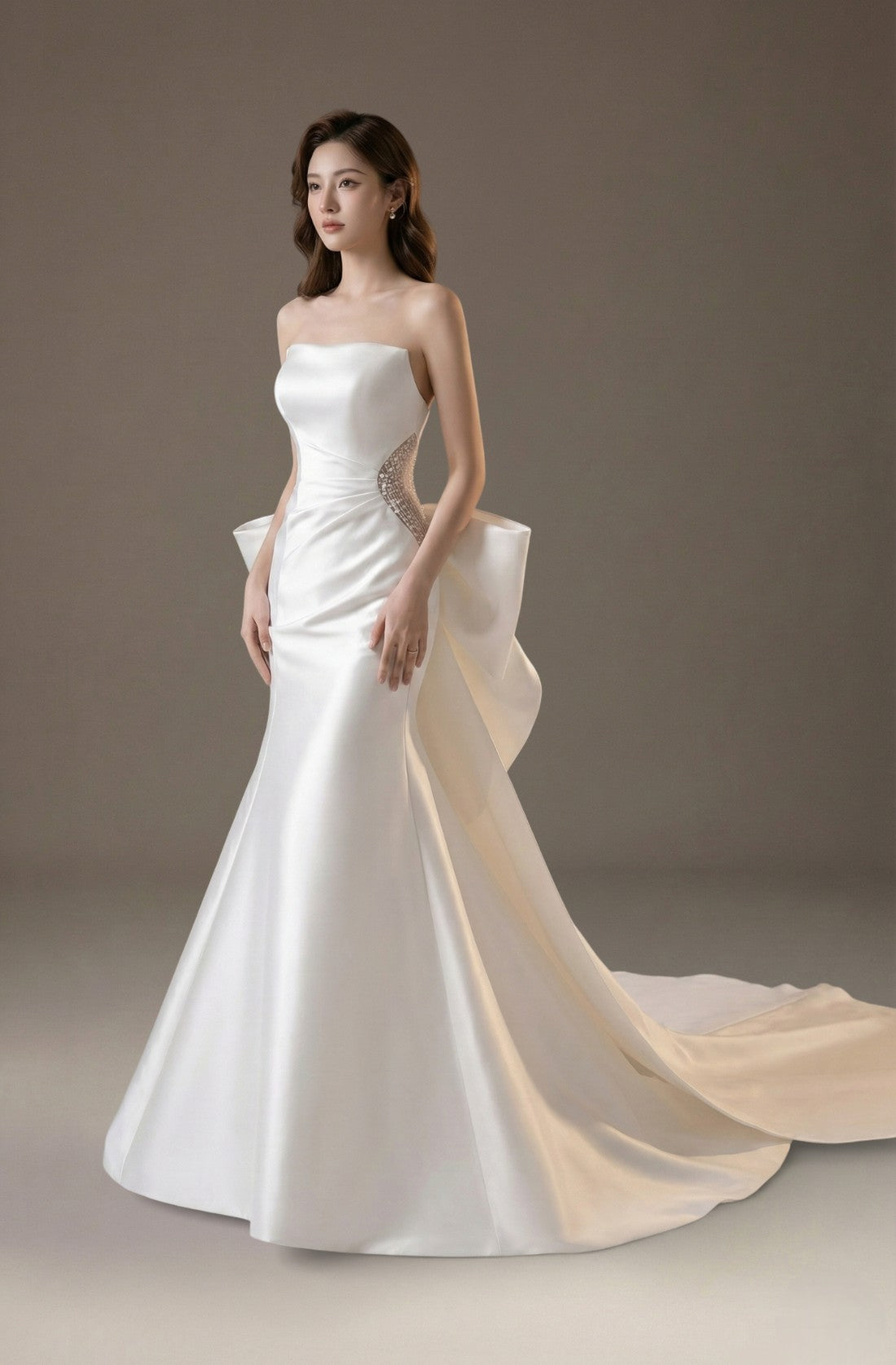 Aurette Satin Bow Gown