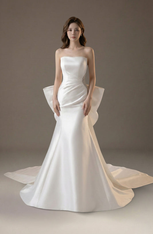 Aurette Satin Bow Gown