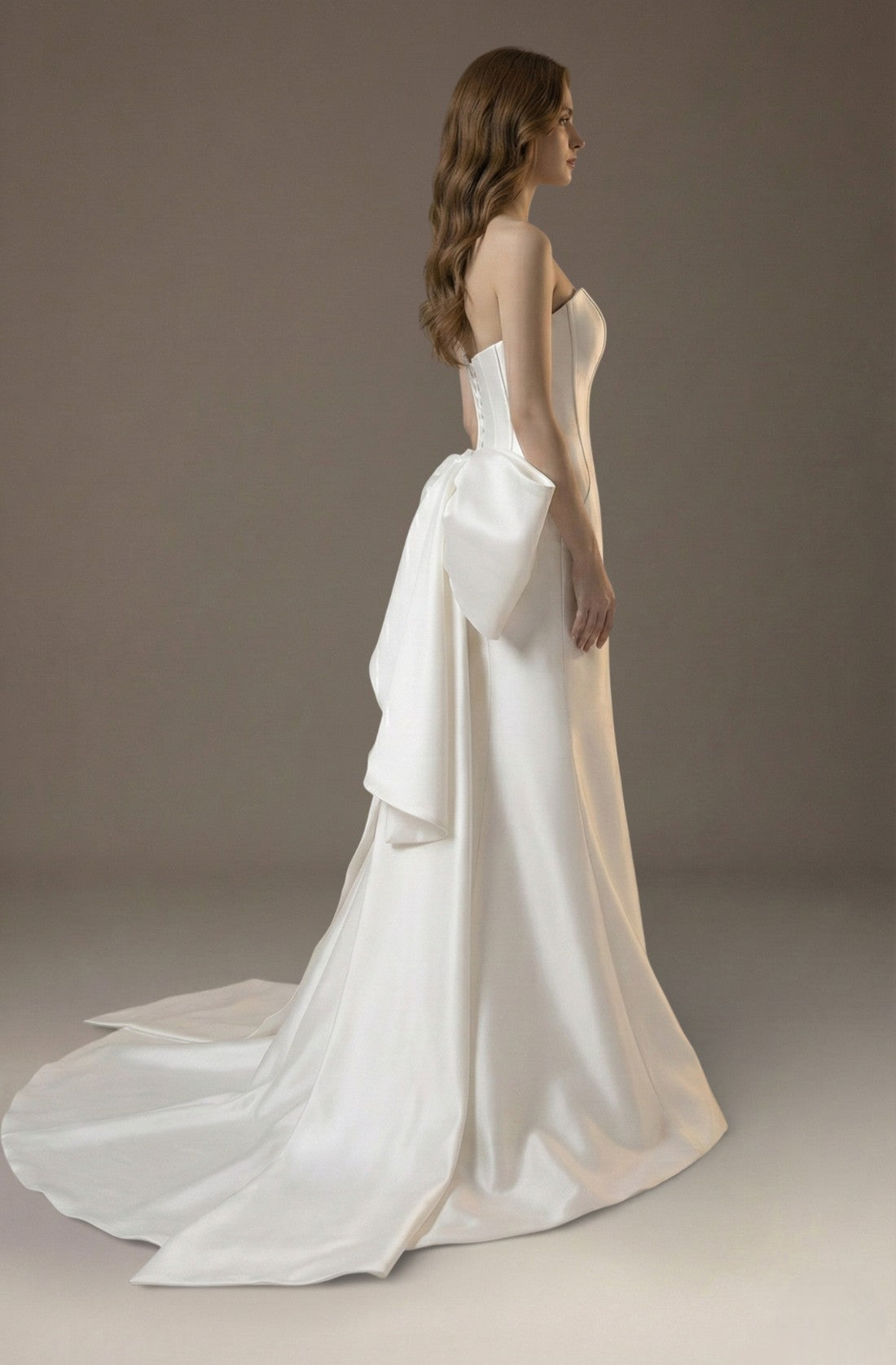 Aurette Satin Bow Gown