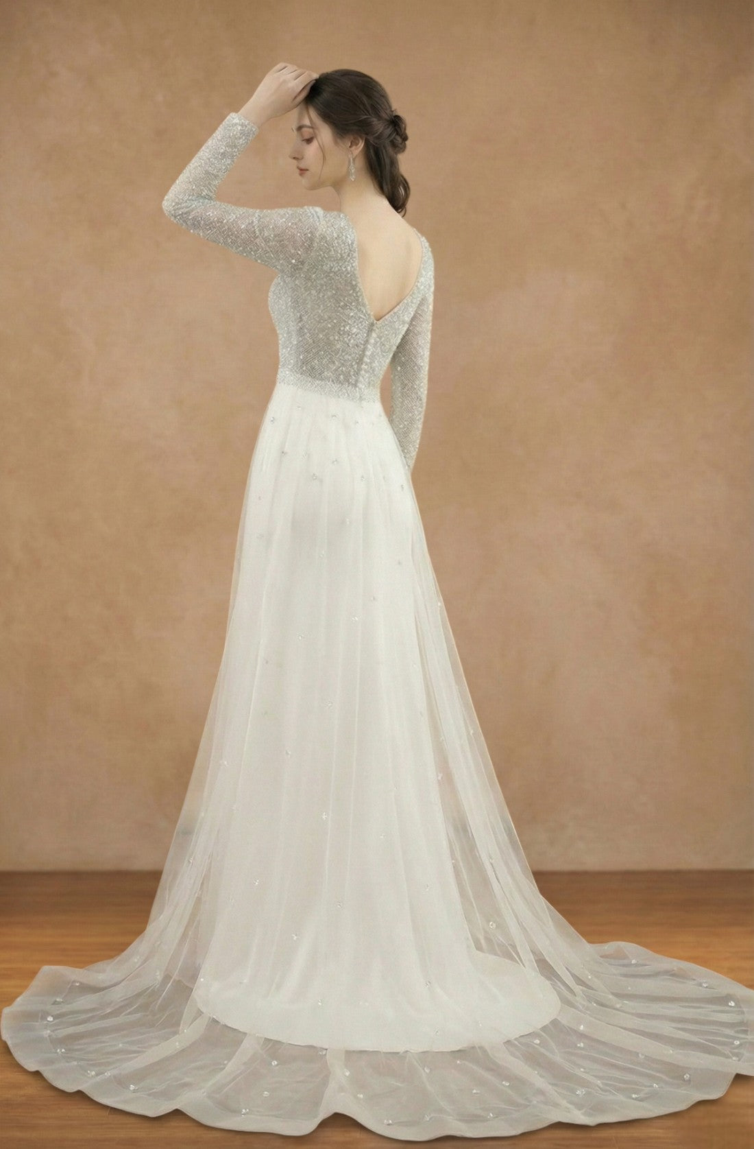 Seraphielle Pearl Lace Gown