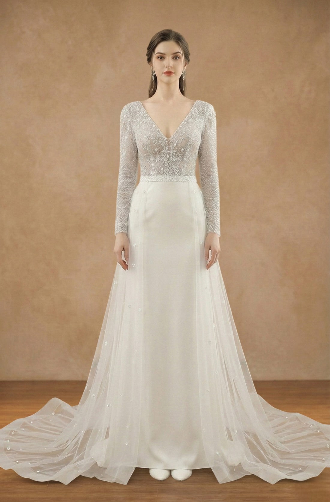 Seraphielle Pearl Lace Gown